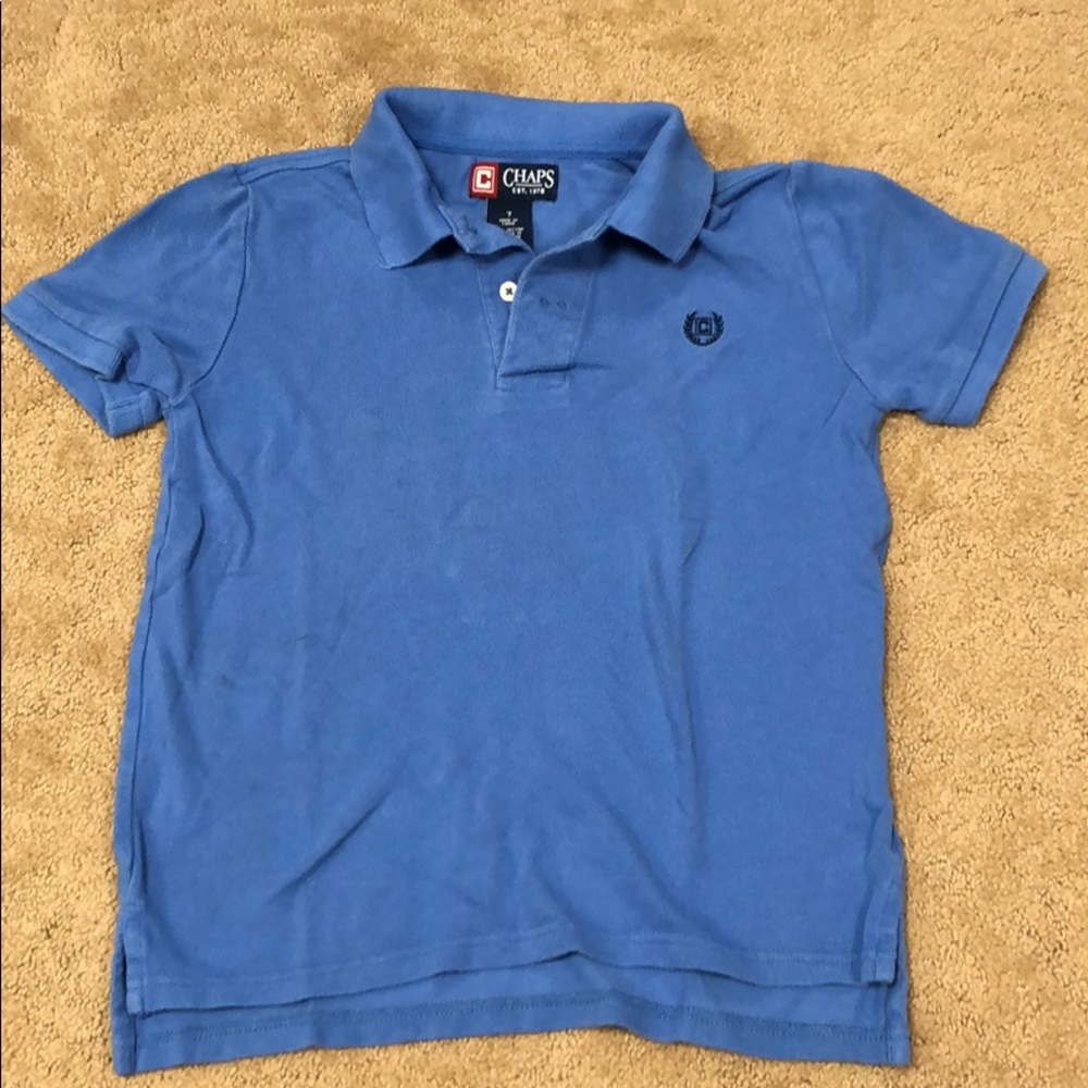 Chaps polo collared boys blue top size 7